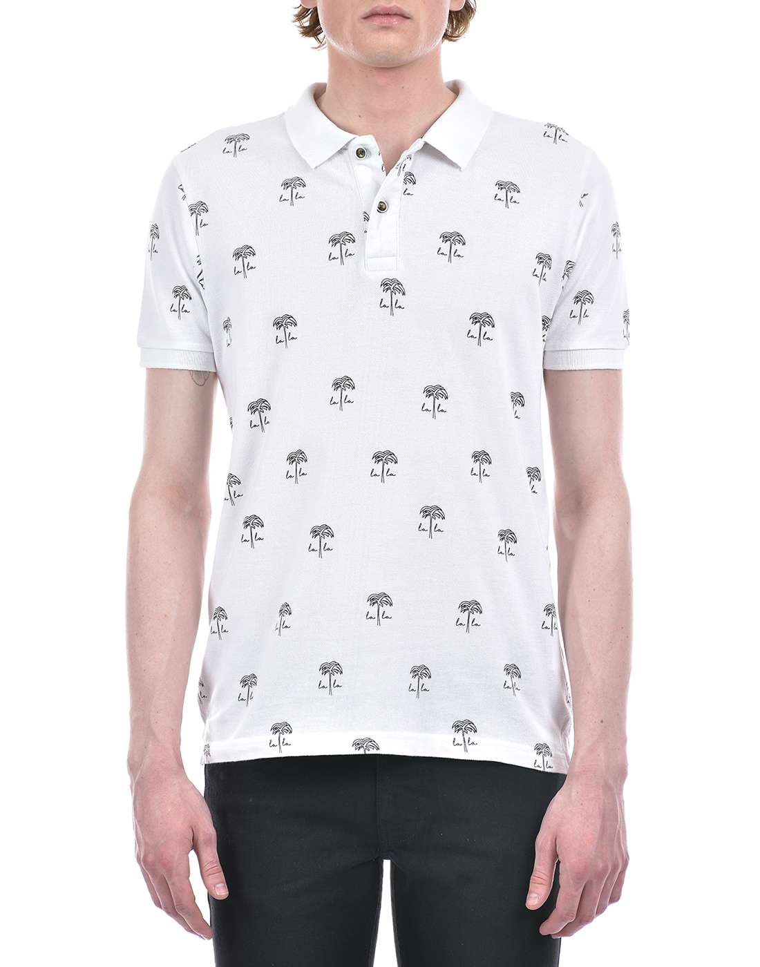 Numero Uno Men Geometric Print White T-Shirt